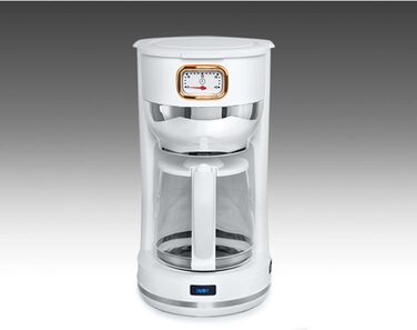 Кавоварка MUSE MS-220 W, 10 чашок, з глечиком, біла, підтримка тепла, матова поверхня