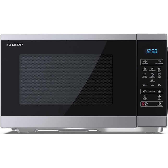 Мікрохвильова піч SHARP YC-MS252AE-S, 900 Вт, 11 режимів, розморожування, срібляста, 47,2x28x34,5 см