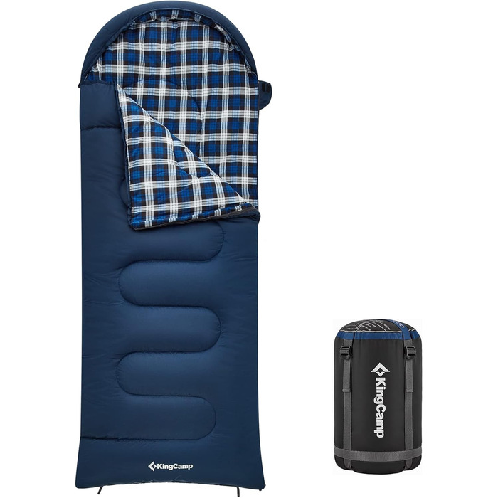 Дитячий зимовий спальний мішок KingCamp Cloud 300 XL, широкий, бавовна