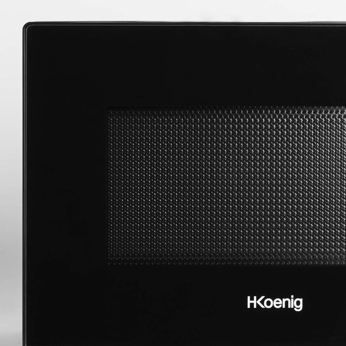 Мікрохвильова піч H.Koenig VIO8 20 л, чорна, компактна, 700 Вт, 5 режимів нагріву, розморожування, таймер 30 хв, діаметр тарілки 24,5 см