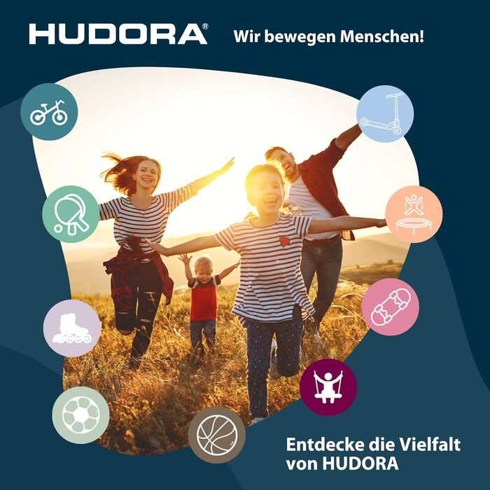 Батут садовий HUDORA Fantastic Complete Max: діаметр 300 см, з захисною сіткою, драбиною та захисним бортом, навантаження до 120 кг