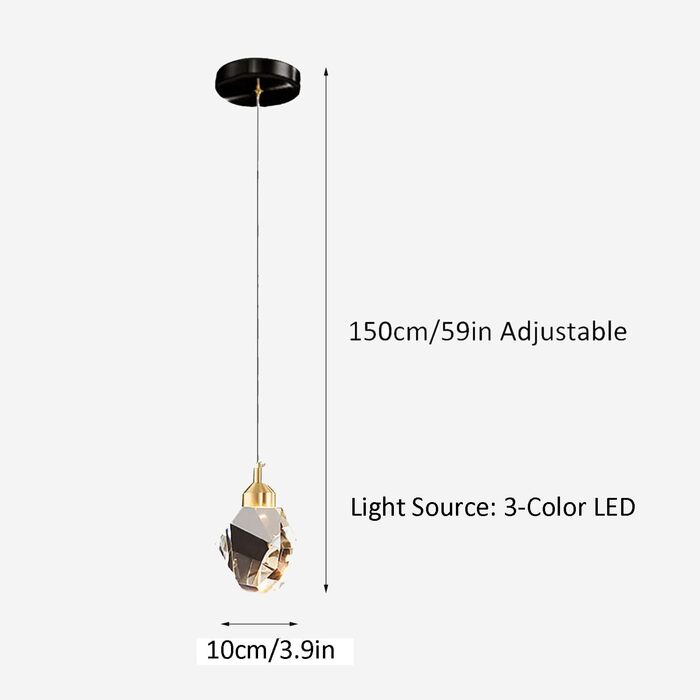 Сучасна кришталева підвісна люстра з LED, 3 кольори, регульована висота, золота/чорна, для кухонного острова, спальні та їдальні