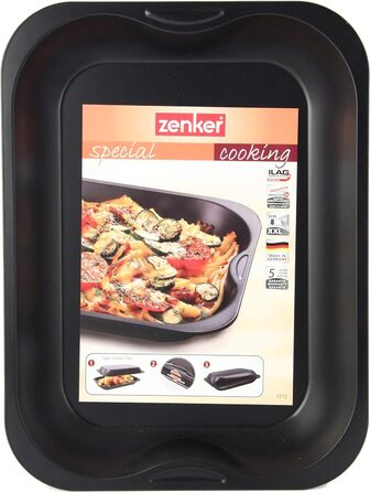Прямокутна форма для запікання Zenker Special Cooking 40×30×5 см з антипригарним покриттям, чорна, для м'яса та запіканок
