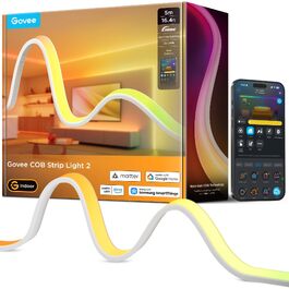 Світлодіодна стрічка Govee COB Strip Light 2 RGBIC з підтримкою Matter, регульована температура світла 1000K-10000K, 5м