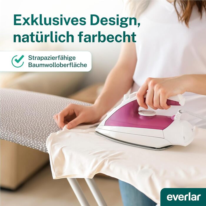 Преміум чохол для прасувальної дошки everlar 120x40 см, OEKOTEX100, Німеччина, сірий з білими крапками, для парових станцій, з комфортною підкладкою