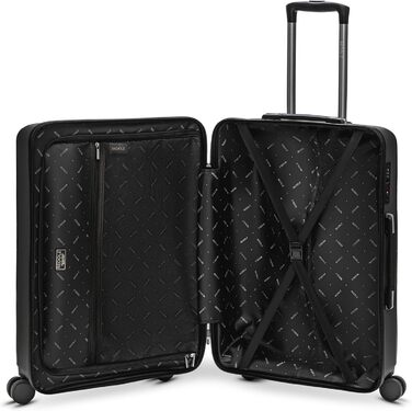 Валіза середня REDOLZ Essentials 05, 67 см, чорна, поліпропілен, 4 подвійні колеса, TSA-замок