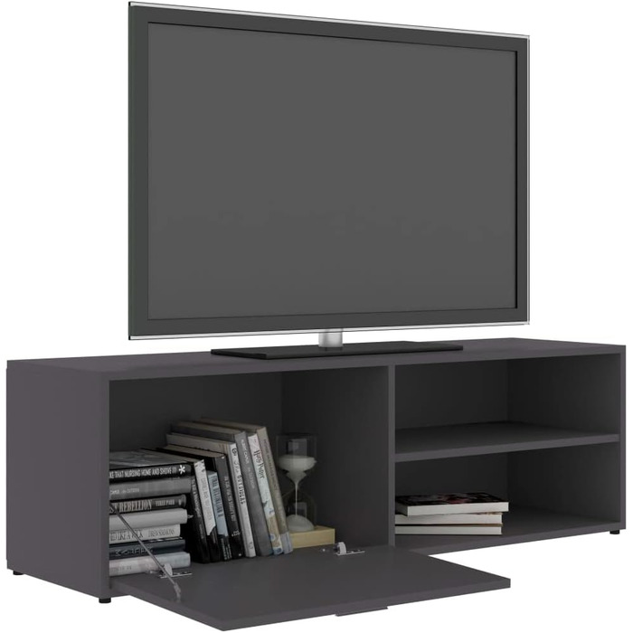 vidaXL ТВ тумба з дверцятами та полицями, сіра, 120x34x37 см, ДСП