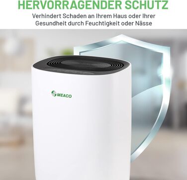 Поглинач вологи Meaco Ultra Leiser 10L – Електричний осушувач повітря MeacoDry ABC для дому, чорний