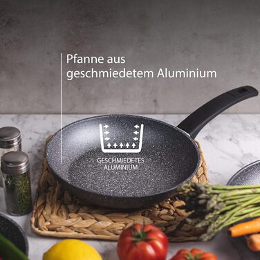 Набір сковорідок Bergner Root 2 шт. 20/24 см, антипригарне покриття, індукція, алюміній, ергономічна ручка, для всіх плит