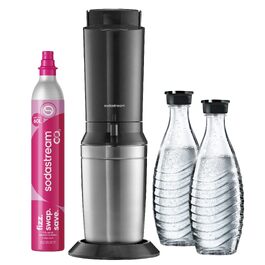 Сифон для газування води SodaStream CRYSTAL 3.0, 2 скляні карафани по 0,7л та балон CO2 з системою Quick Connect