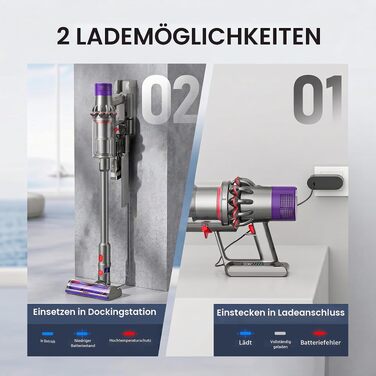 Акумулятор Morpilot V8 8000mAh для пилососів Dyson V10 Absolute Animal Motorhead Exclusive Fluffy, замінна батарея з 3 фільтрами
