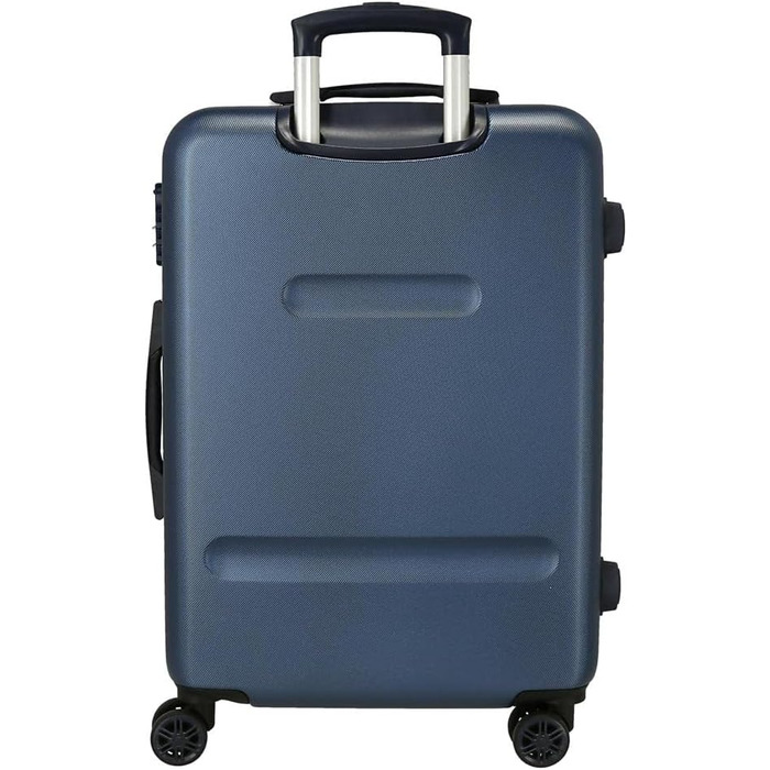 Середній валіз Enso Travel Time, синій, 46x65x23 см, жорсткий пластик, 56 л, 3 кг, з кодовим замком і 4 колесами