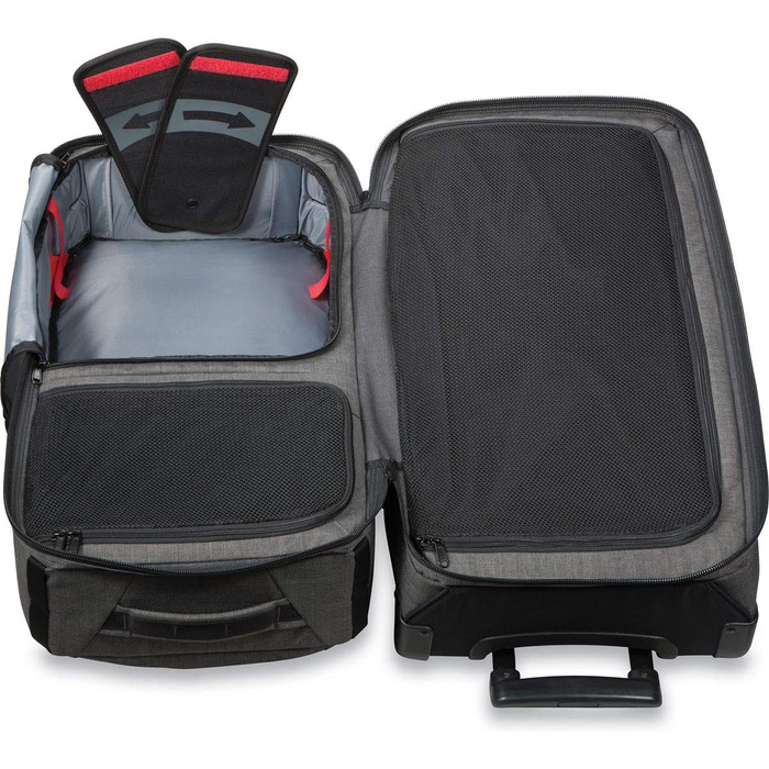 Дорожня валіза на колесах Dakine Split Roller 85L, чорна, містка, з розділеними відділеннями, спортивна сумка для подорожей