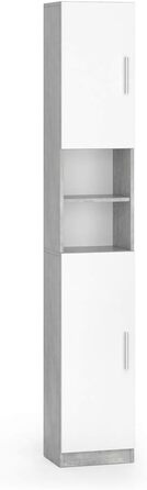 Високий шафа для ванної Vicco Luis, бетон/білий, 32x190 см