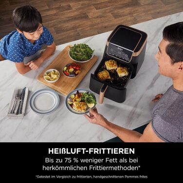 Фритюрниця повітряна Ninja Foodi FlexDrawer AF500EUCP, 6.2L, 7-в-1, чорно-мідна