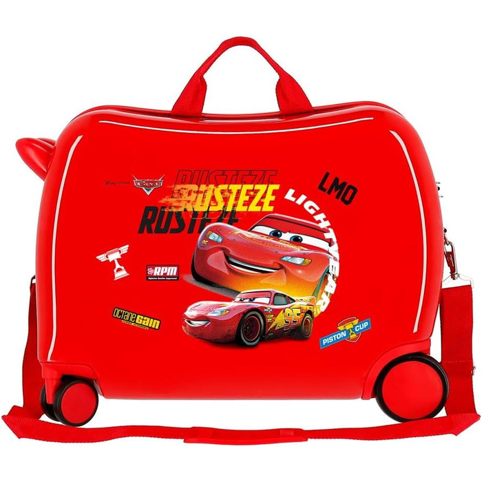 Дитяча валіза Disney Cars Rusteze Lightyear, червона, 50×38×20 см, жорсткий пластик, 34 л, 4 колеса, кодовий замок, ручна поклажа