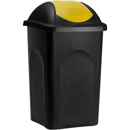 Смітник Stefanplast з маятниковою кришкою, 60 л, чорний/жовтий