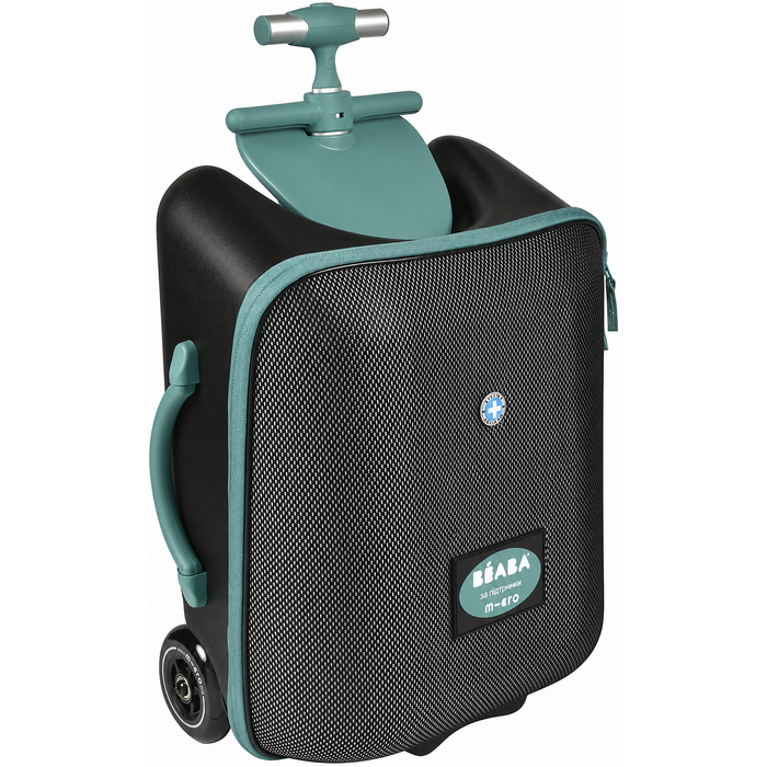 Дитяча валіза-самокат BÉABA & Micro Mobility Luggage Eazy, 2-в-1, з сидінням, для дітей від 4 років, розширювана, 22 л, багато відділень, синя