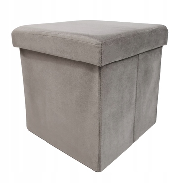 Квадратний оббитий пуф Kontrast сірого кольору зрідним сховищем, 30x30x30 см