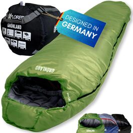 Зимовий спальний мішок-кокон EXPLORER® GRÖNLAND для дорослих, температурний режим -23°C...-5°C, 350GSM, 230x82x55см, темно-зелений