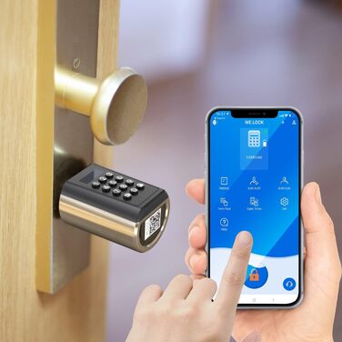 Електронний дверний циліндр WELOCK PCB41 з кодовим замком, RFID, Wi-Fi, для вхідних дверей 50-100 мм, IP65, легкий монтаж зовні та всередині