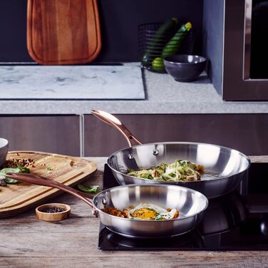 Набір сковорідок BK Cookware Rose, 2 шт, нержавіюча сталь, 24/28 см, сріблястий