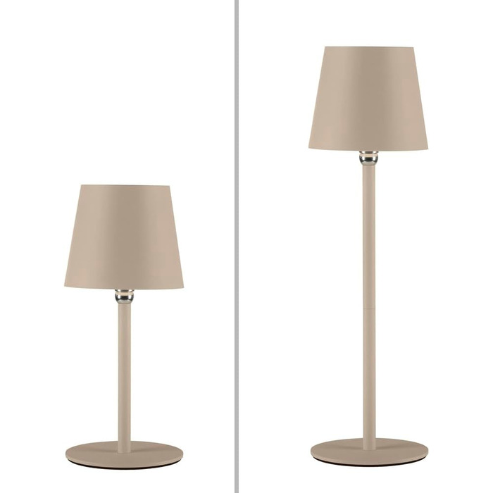LED настільна лампа SellTec на акумуляторі, USB, біла, диммер, IP54, для саду, кемпінгу, балкону або тераси (пісок)