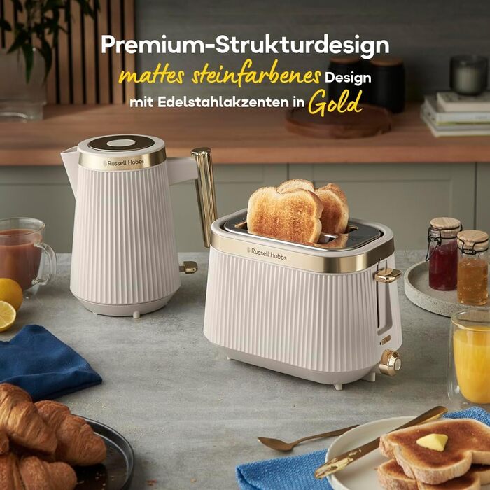 Тостер Russell Hobbs Brontë Stone на 2 тости, 6 режимів, кремовий - 26761-56