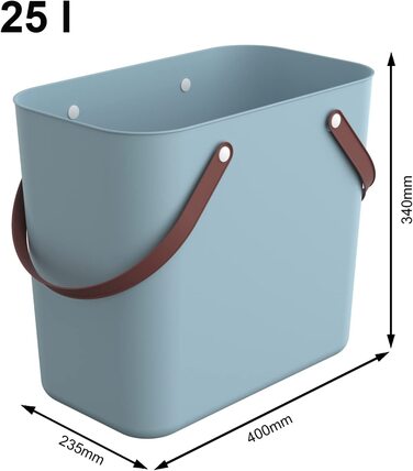 Кошик для покупок Rotho Albula 25 л, бірюзовий, пластик PP (перероблений), 40x23.5x34 см
