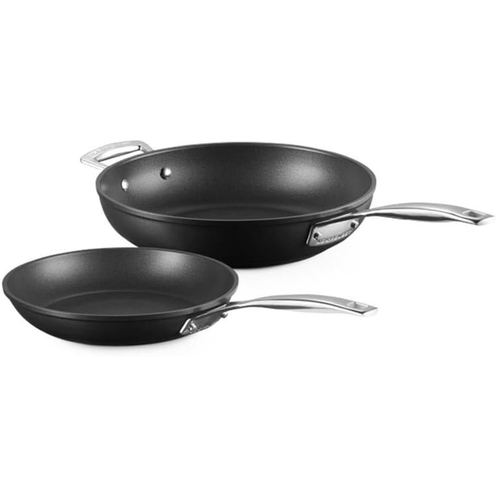 Сковорода LE CREUSET з антипригарним покриттям, алюміній, 24/28 см, для всіх плит (включно з індукцією), антрацит/срібло