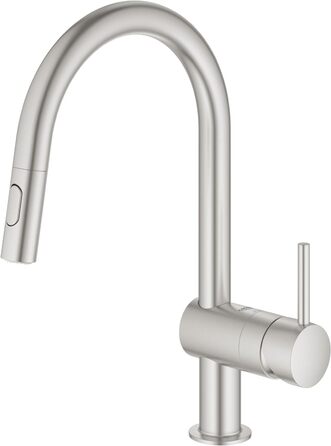 Змішувач кухонний GROHE Minta з висувним душем, 2 режими, SuperSteel, 32321002