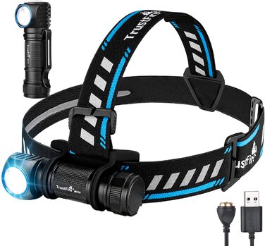 Налобний ліхтар TrustFire MC18 1200 люмен, LED, акумуляторний, водонепроникний, 5 режимів, для бігу, синьо-чорний