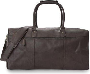 LEABAGS Дорожня сумка з натуральної шкіри 40 л, жіноча та чоловіча, преміум якість, велика спортивна та тренувальна сумка для подорожей, чорна