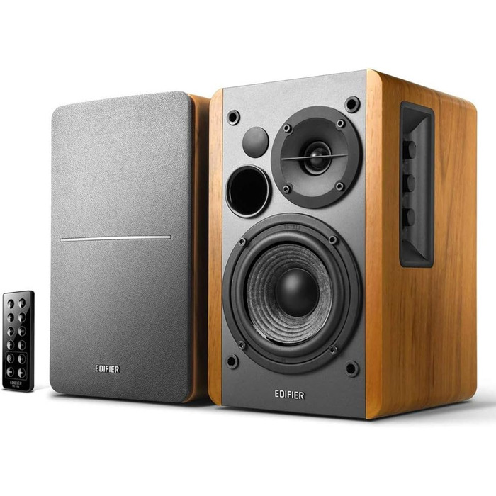 Акустична система Edifier Studio R1280DB 2.0 Bluetooth, активні полочні колонки (42 Вт) з ІК-пультом керування, цифрові входи, колір: дерево
