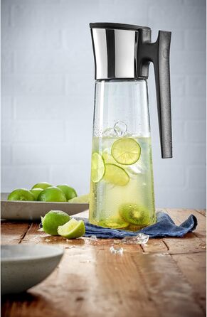 Скляна карафа WMF Basic з кришкою, 1,5 л - скляна посуда для води з нержавіючої сталі