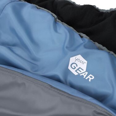 Двомісний спальний мішок your GEAR Sumatra Duo -7°C, 230x160 см, наповнювач 100% бавовна, синій/сірий, для кемпінгу