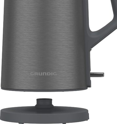 Електрочайник Grundig WK 7340, 2150 Вт, 1,5 л, нерж. сталь, подвійна стінка, авто-вимкнення, Dark Inox