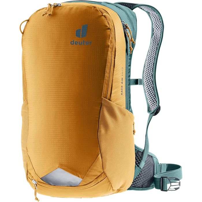 Велосипедний рюкзак Deuter Race Air 14+3 л, коричнево-синій, вентиляція спини