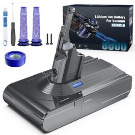 Акумулятор Morpilot V8 8000mAh для пилососів Dyson V8 Absolute Animal Motorhead Exclusive Fluffy, замінна батарея з 3 фільтрами