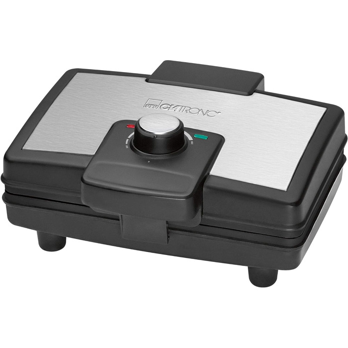 Вафельниця Clatronic WA 3606 з антипригарним покриттям, для бельгійських вафель, 2 великі робочі поверхні, регульований ступінь підсмажування