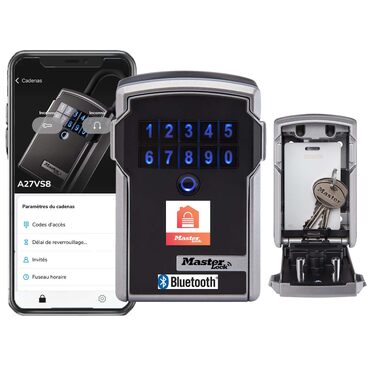 Розумний сейф для ключів Master Lock Smart Connected з Bluetooth та кодовим замком, настінний вуличний кейс з військовим шифруванням, 12.7 x 8.3 x 5.9 см