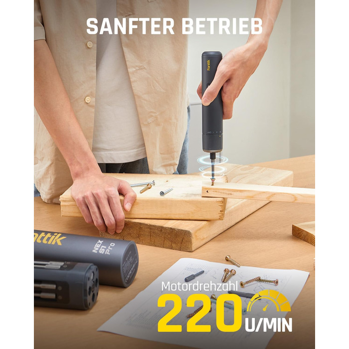 Електрична викрутка Fanttik S1 Pro з магнітним тримачем, 16 біт, 6 Нм, 2000mAh - для ремонту меблів та комп'ютерів