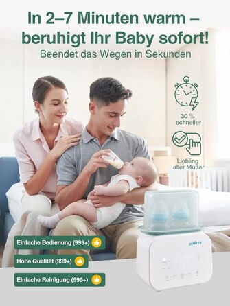 Підігрівач для дитячих пляшечок Baby 10-в-1: розігрів суміші, розморожування, приготування їжі, таймер 24 год
