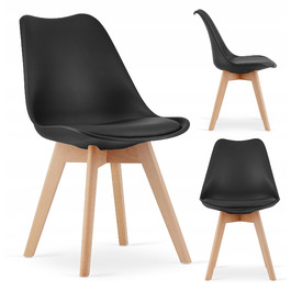 Скандинавський оббитий стілець для вітальні та їдальні ATTE MufArt, чорний