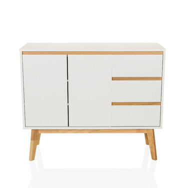 Сервант / комод TAROLO I 97x34x80 см 3 шухляди 2 двері білий hjh LIVING