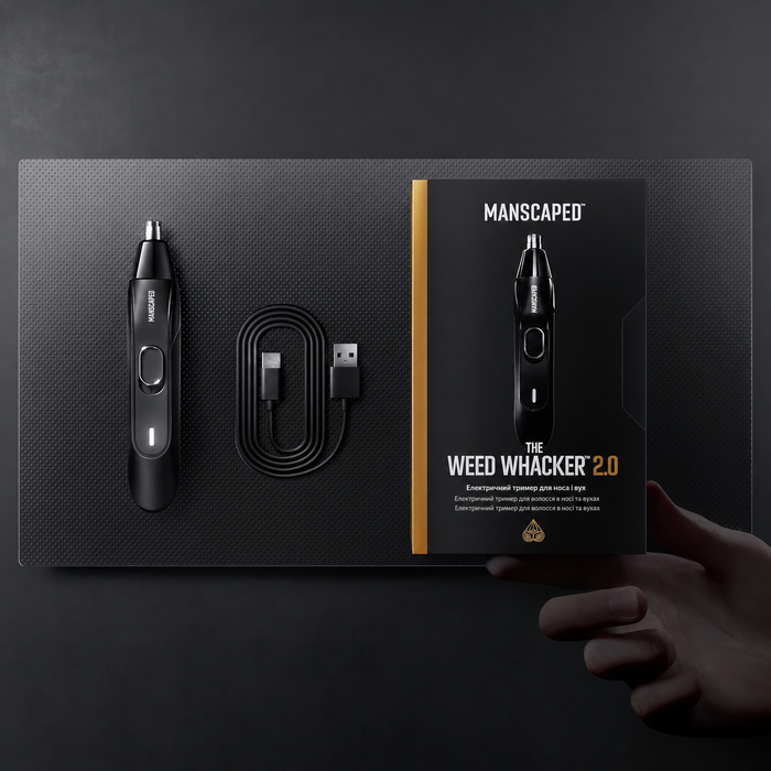 Електричний тример для носа і вух MANSCAPED Weed Whacker 2.0, 7000 об/хв, акумулятор 45 хв, для вологого та сухого гоління, легке очищення, змінні леза з нержавіючої сталі