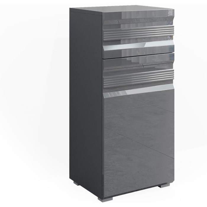 Пенал для ванної Vicco Freddy, антрацит глянець, 36x79 см