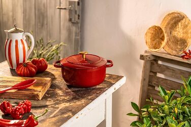 BALLARINI Bellamonte жаровня-гусятниця, кругла, 24 см, 4 л, емальоване чавунне покриття, червона