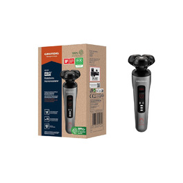 Електробритва Grundig ProClub MS 8130 для чоловіків, сенсор BeardCare, титанові леза, вологе та сухе гоління, корпус з 61% переробленого пластику, чорний/червоний/титан