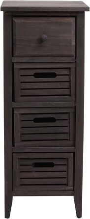 Комод Mendler T18 з 4 шухлядами, 74x30x25 см, вінтажний шафка у стилі шеббі-шик, сірий/коричневий